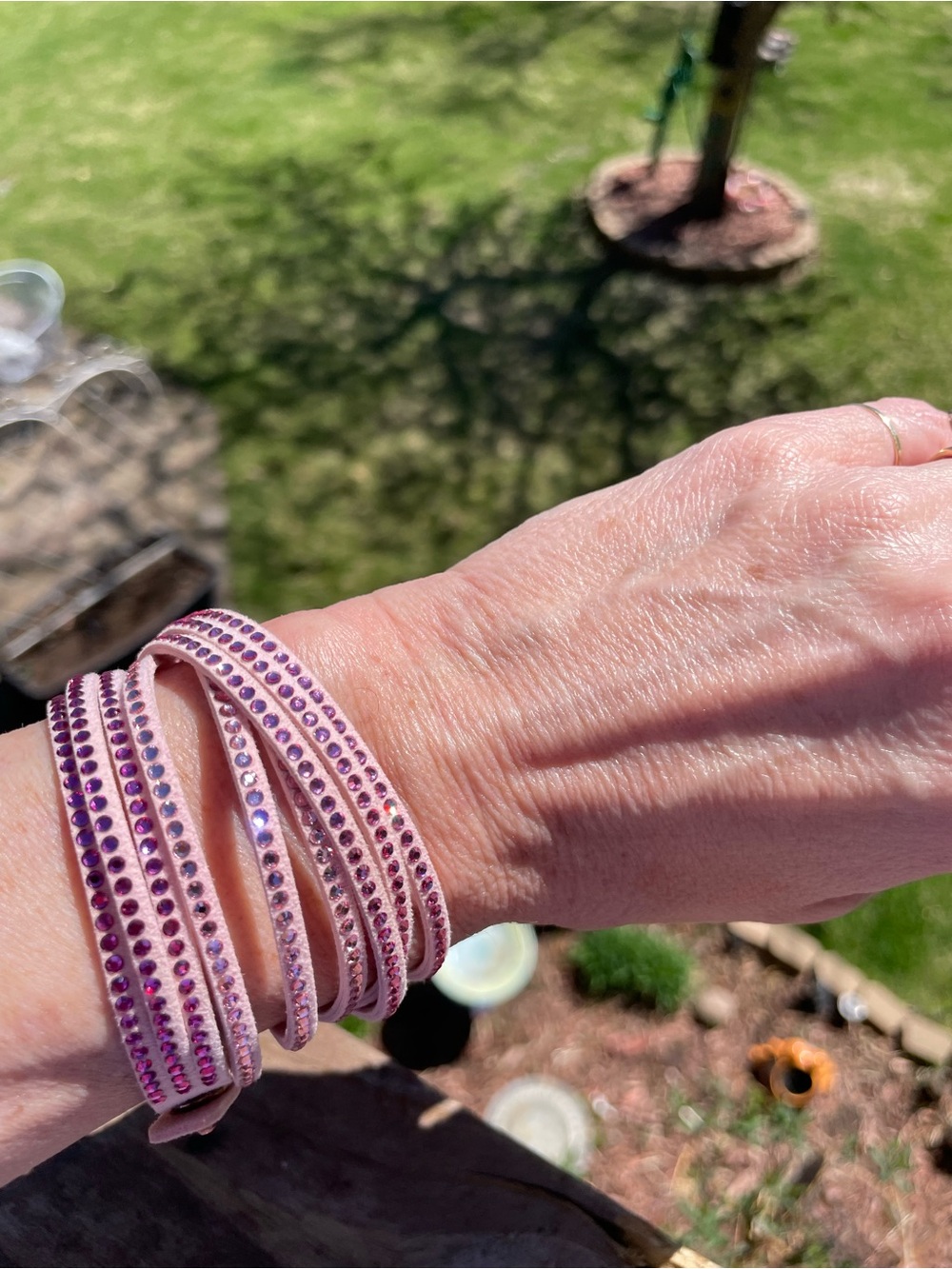Touchstone Sparkling Pink Multi-Row Wrap Bracelet